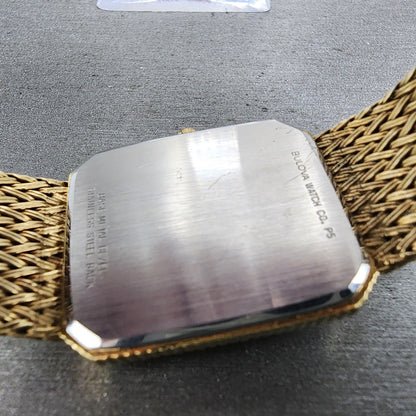 Bulova Tank Watch Men 26mm Champagne Dial Gold Tone Octagon PARTS10