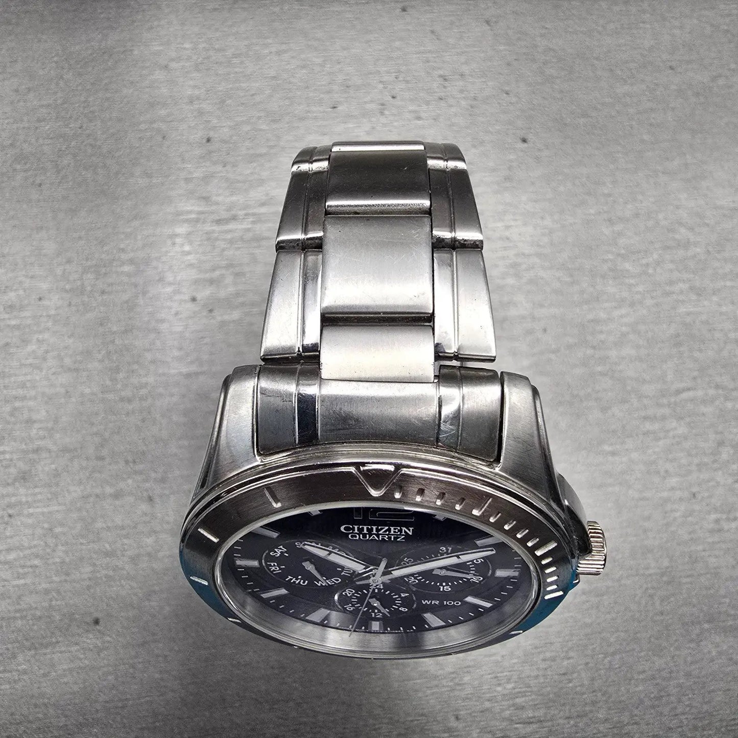 Citizen Watch Men 41mm Blue Dial Silver Tone Daydate Round 6329-S075556 New Batt4