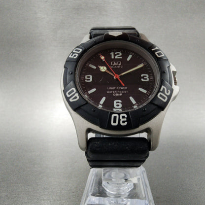 Citizen Q&Q Diver Watch Men 40mm Black Dial Gray Tone Solar Runs Round5