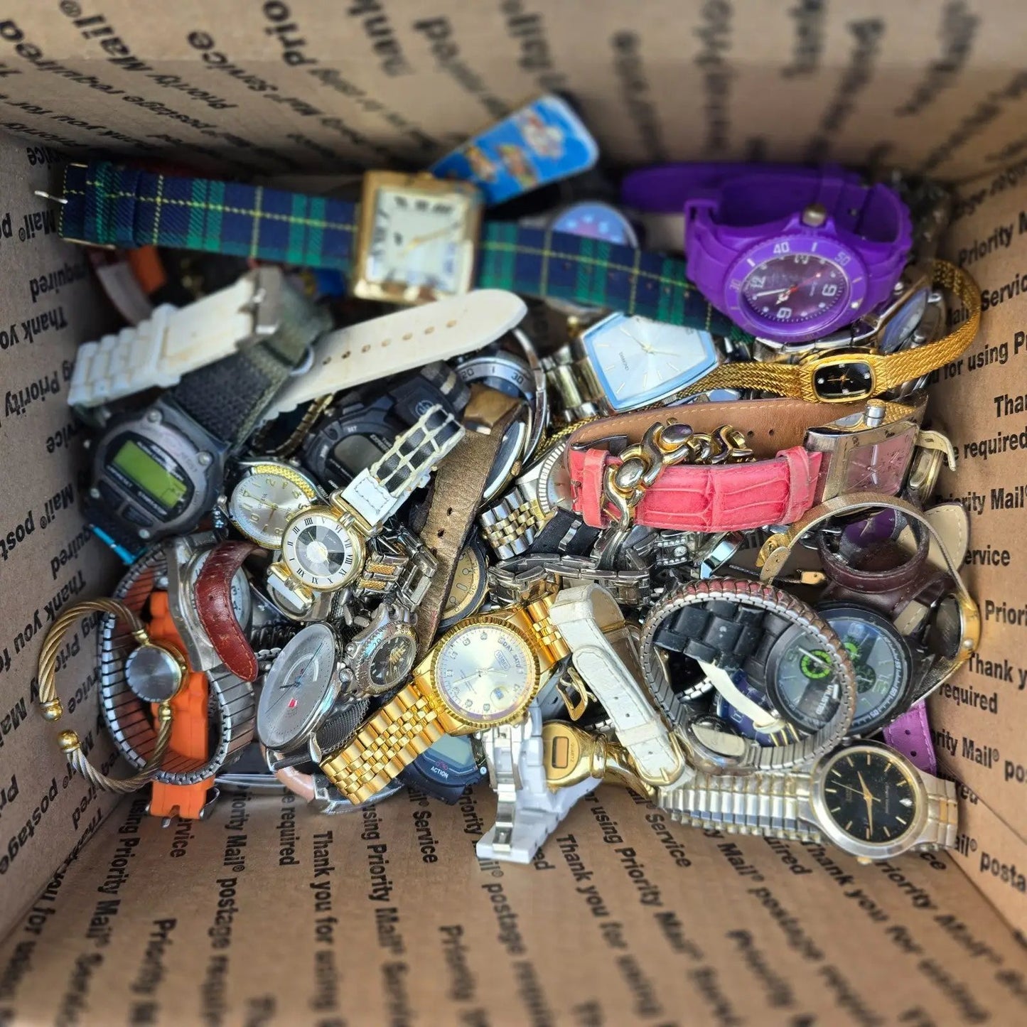 Watch Lot Men Women Fossil Pulsar Timex Elgin 16 LB VTG Modern PARTS3
