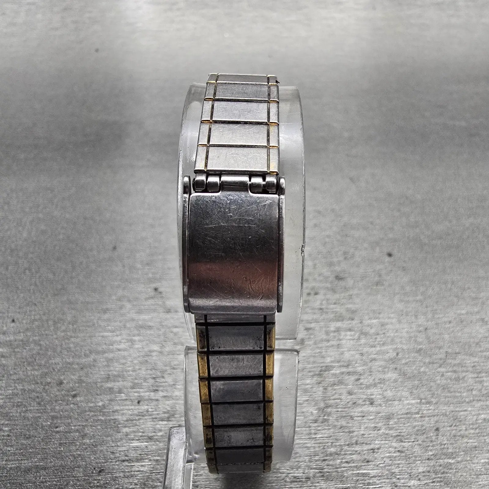 Seiko Pulsar Watch Women 16mm Black Dial Two Tone Rectangle Y580-5169 New Batt7