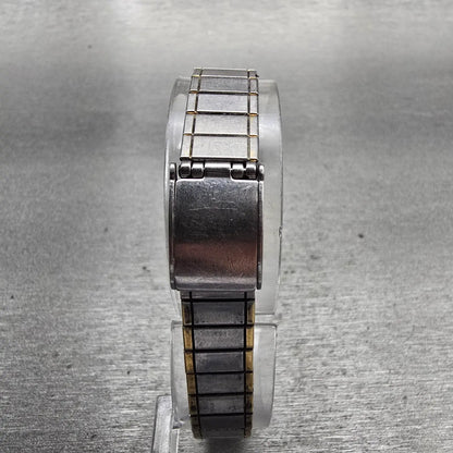 Seiko Pulsar Watch Women 16mm Black Dial Two Tone Rectangle Y580-5169 New Batt7