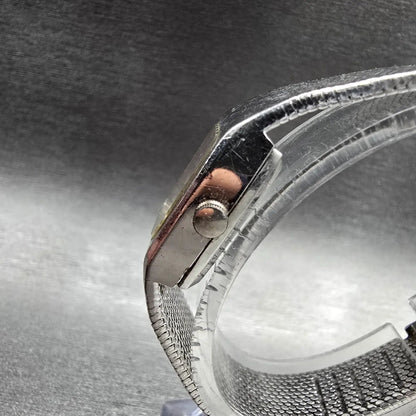 Seiko Watch Women 16mm Silver Dial Silver Tone Rectangle 16-3269 New Battery JP32