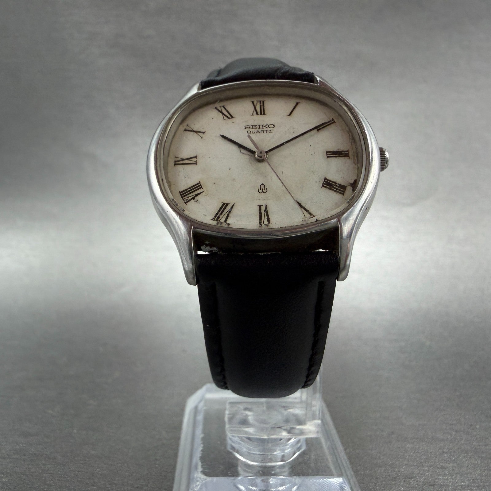 Seiko Watch Men 33mm White Dial Silver Tone Round 6431-5040 New Battery Vintage5