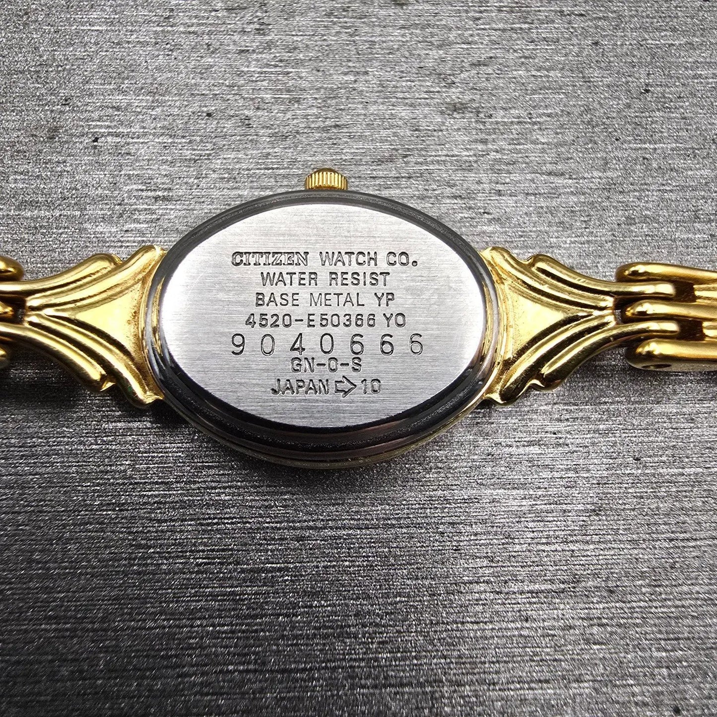 Citizen Chere Watch Women 15mm Champagne Dial Gold Tone Oval 4520-E50366 New Bat10