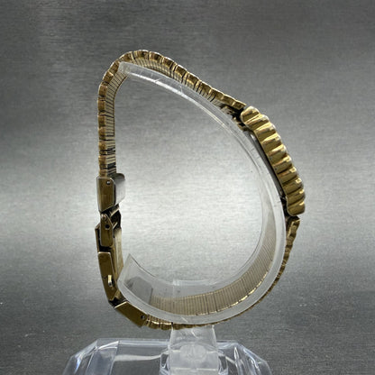 Seiko Watch Women 14mm Champagne Dial Gold Tone Rectangle 1E20-5099 New Battery8