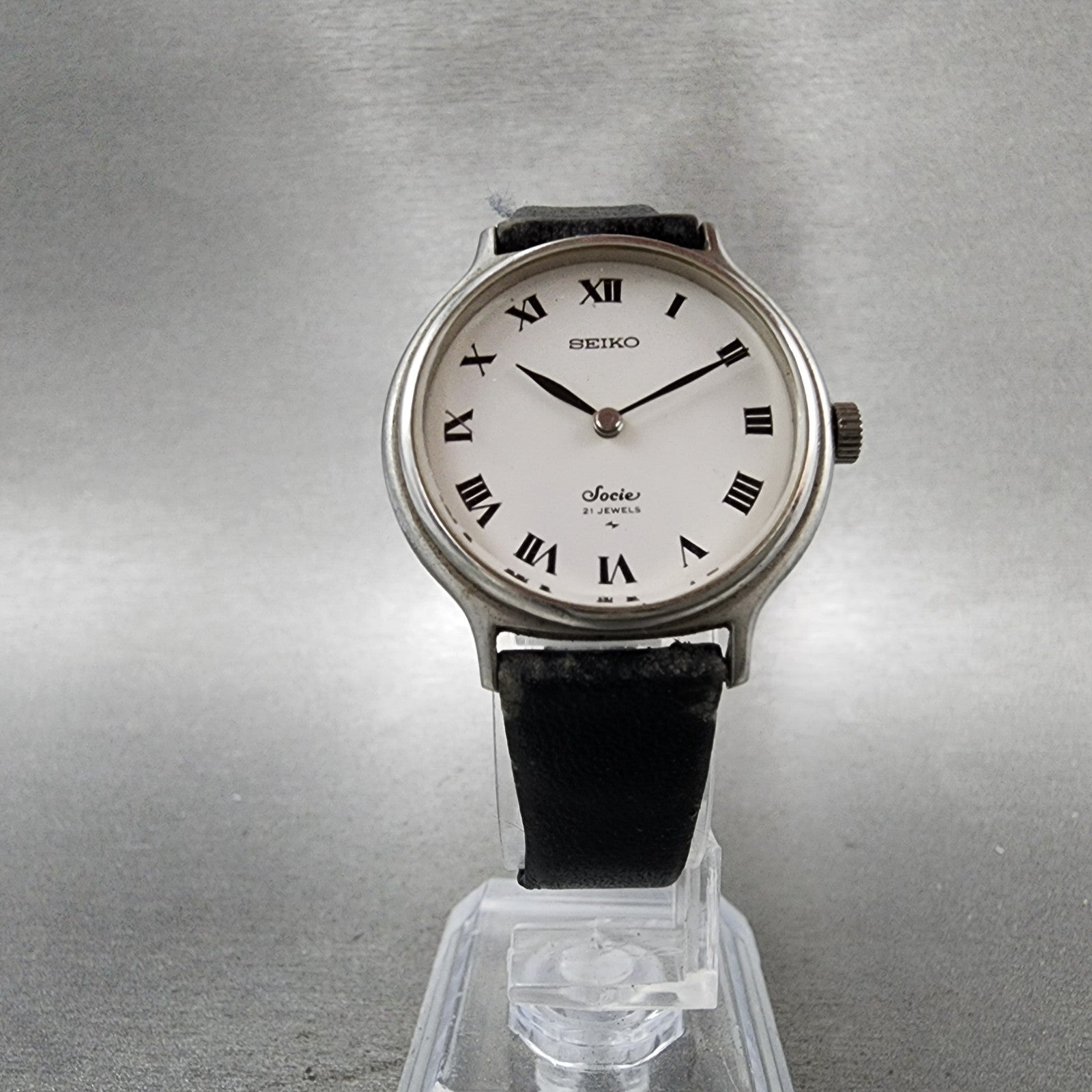 Seiko Socie Watch Women 29mm White Dial Silver Tone Manual Wind 111050 PARTS6