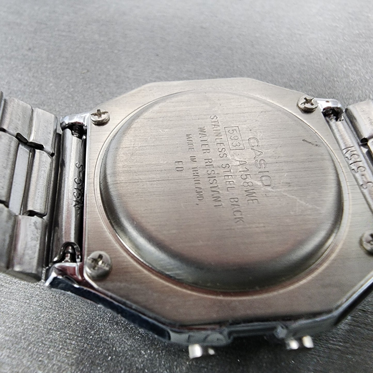 Casio A158WE Watch Men 33mm Digital Stainless Steel Alarm Chronograph New Batt9