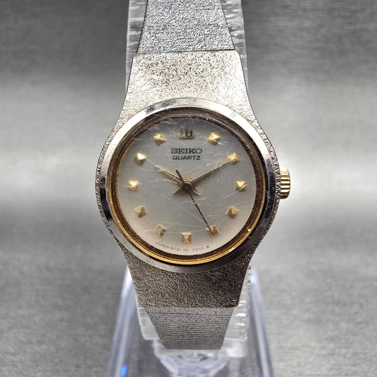 Seiko Watch Women 20mm Silver Dial Silver Tone Round 8Y21-0010 New Battery0
