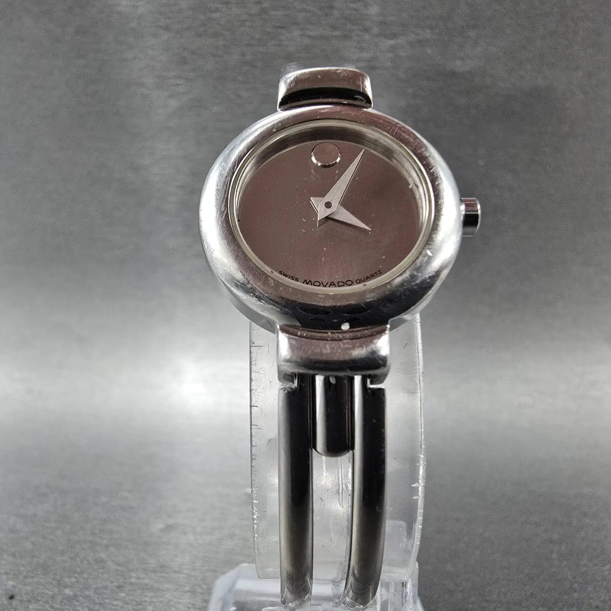 Movado Harmony Watch Women 23mm Mirror Dial Silver Round Bangle 84.A1.809.A PART6