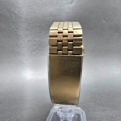 Seiko SQ Watch Men 36mm Black Dial Gold Tone Daydate Round 7546-8419 PARTS8