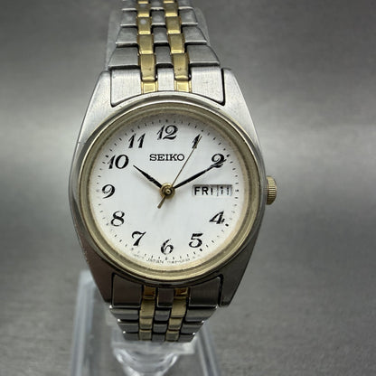 Seiko Watch Women 25mm White Dial Two Tone Daydate 7n830011 Round New Battery0
