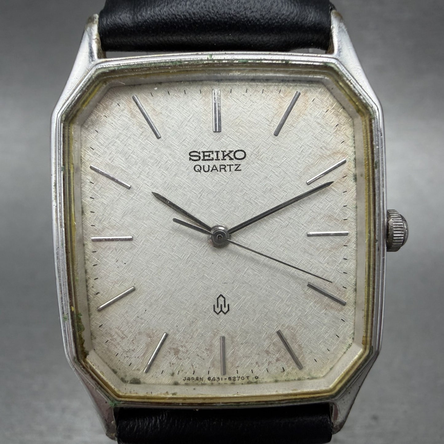 Seiko Tank Watch Men 27mm Silver Dial Silver Tone 64315150 New Battery1