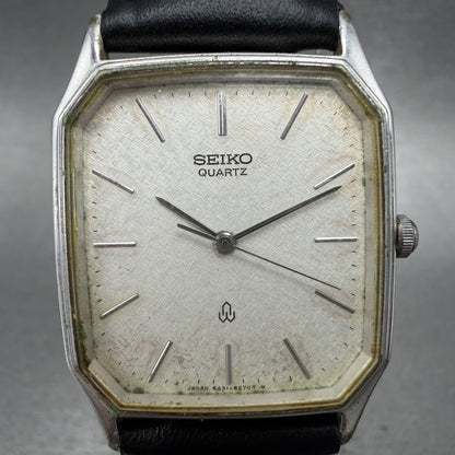 Seiko Tank Watch Men 27mm Silver Dial Silver Tone 64315150 New Battery1