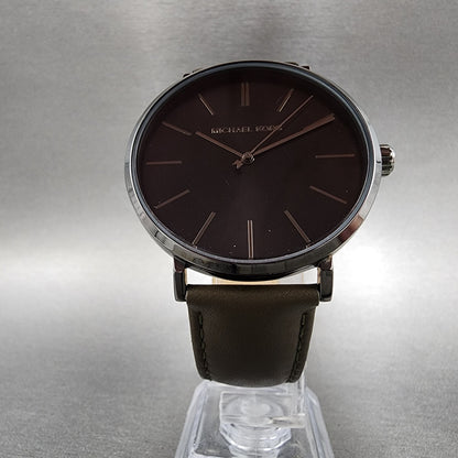 Michael Kors Auden Watch Men 41mm Black Dial Gray Tone MK7147 Round New Battery