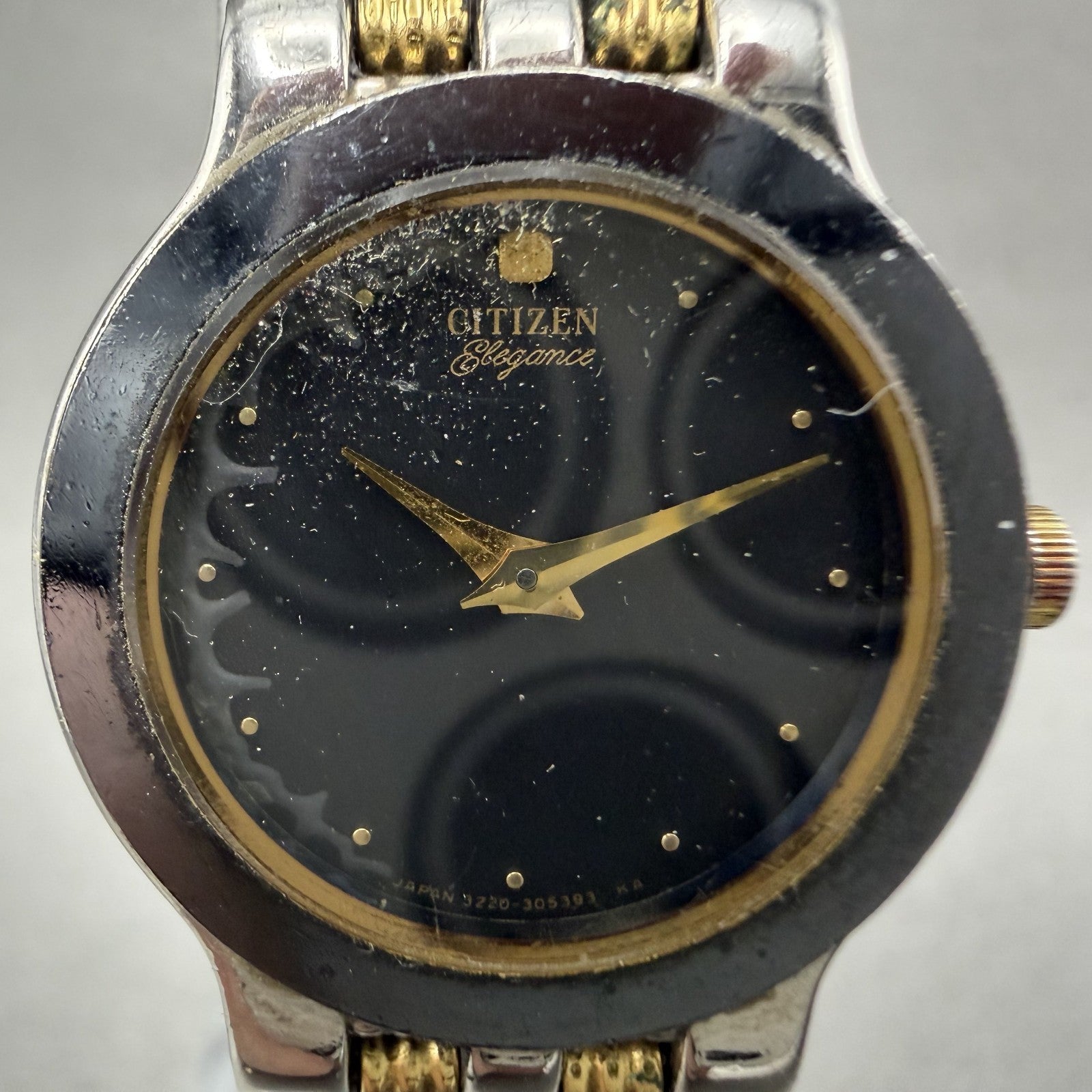 Citizen Elegance Watch Women 23mm Black Dial Two Tone Round 3220325311 New Batt1