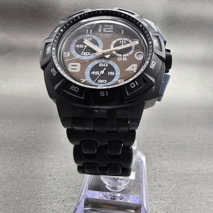Swatch Follow The Track Chrono Watch Men Black Dial Black Date SUIM401 New Batt5