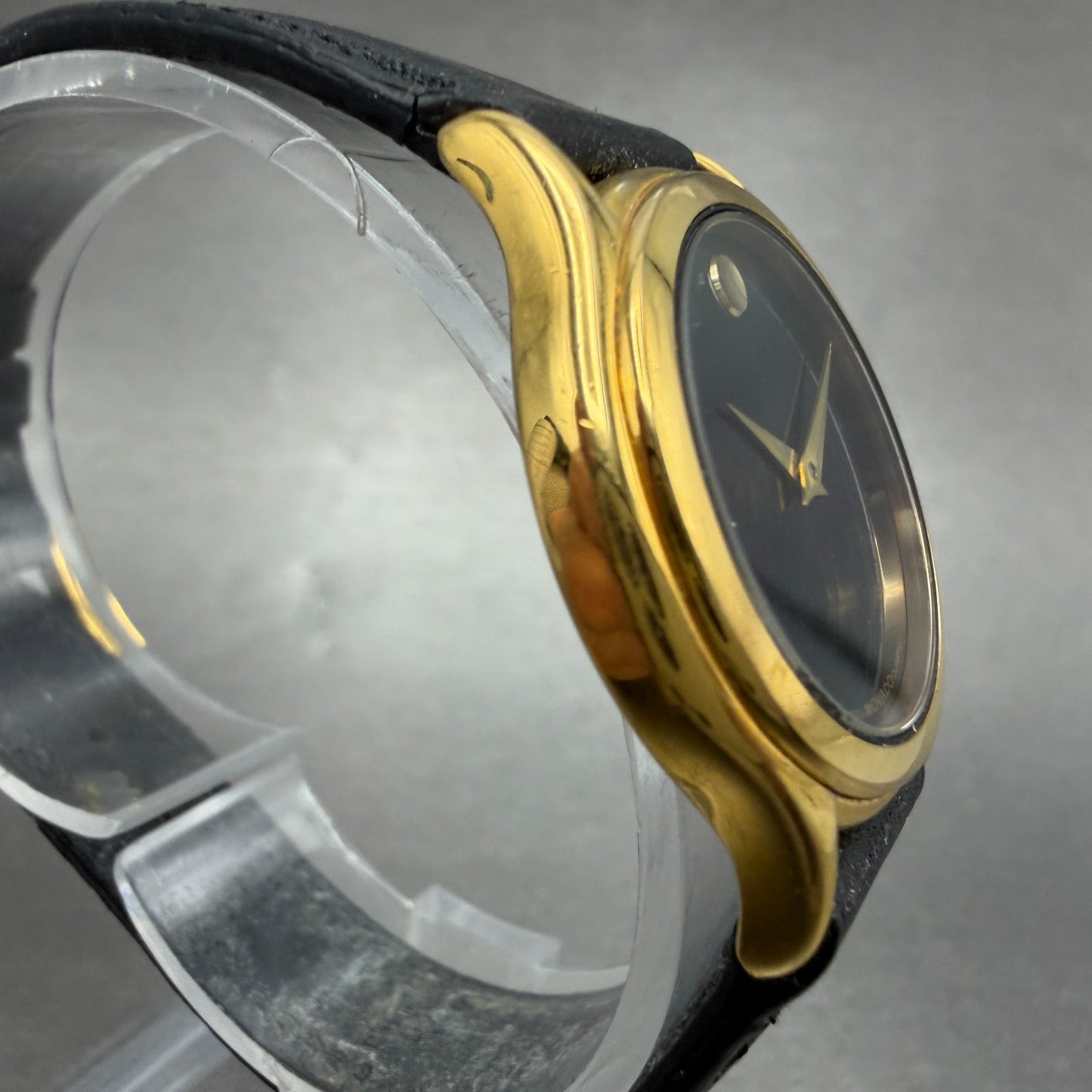 Movado Museum Watch Women 28mm Black Dial Gold Tone Round 87D1823 PARTS4