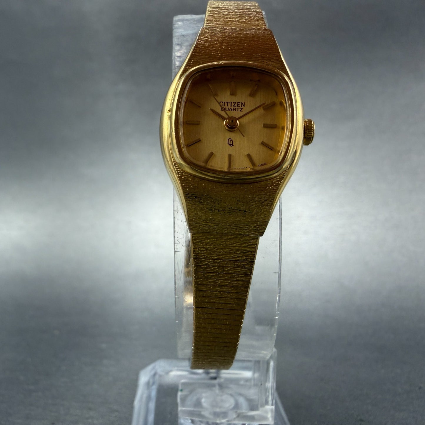 Citizen CQ Watch Women 19mm Gold Dial Gold Tone Square 4031-S01931 New Battery5