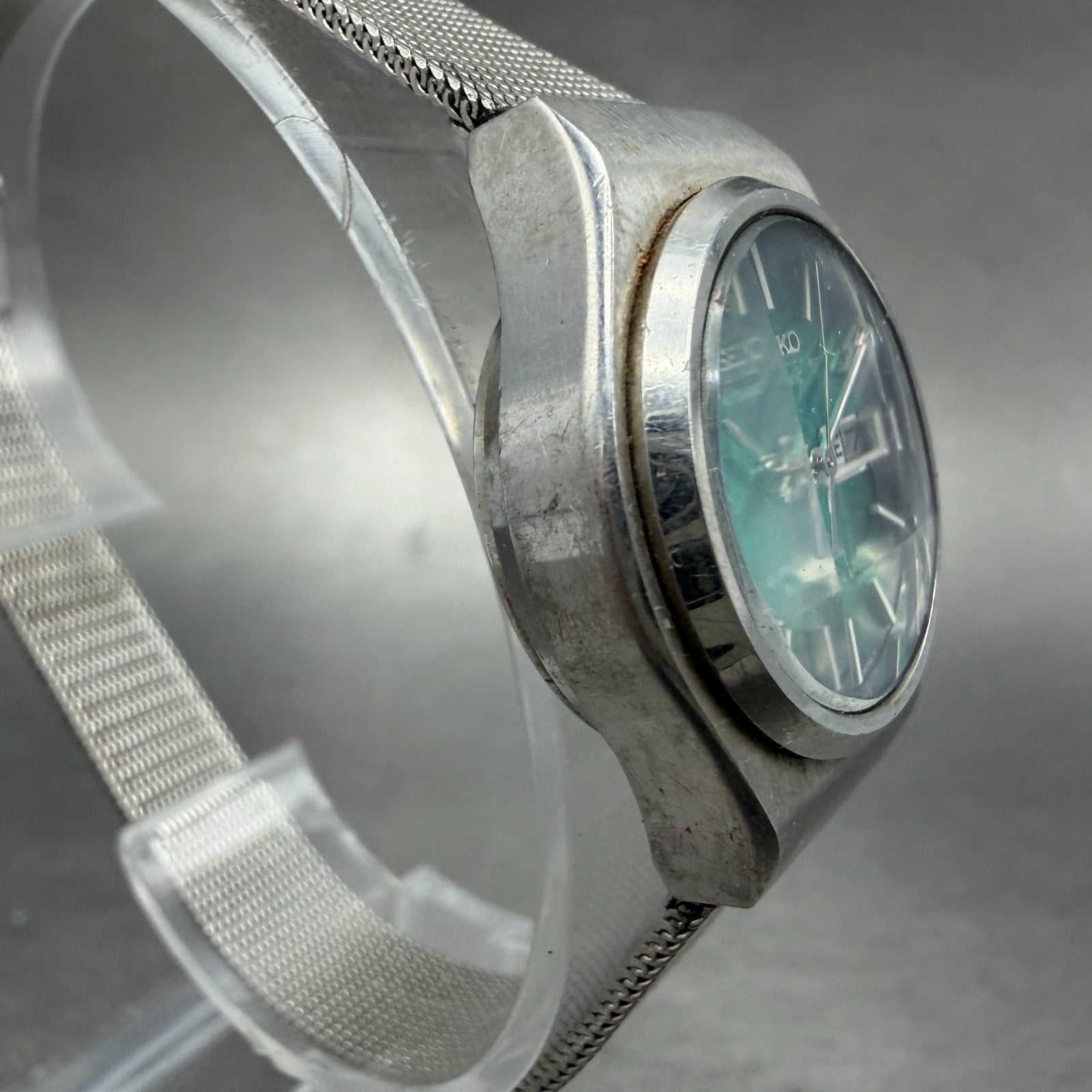 Seiko Automatic Watch Women 25mm Green Dial Silver Tone Daydate 2706-0380 Runs3
