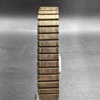 Seiko Watch Men 26mm Gold Dial Gold Tone Date Rectangle 6532-5310 New Battery7