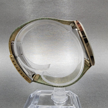 Seiko Dolce Tank Watch Men 28mm Champagne Dial Gold Tone 6030-5320 New Battery
