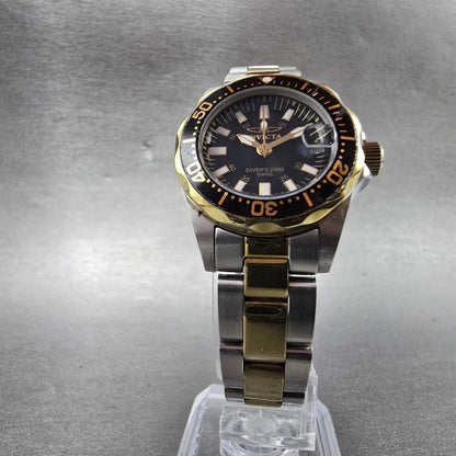 Invicta Dive Watch Women 27mm Black Dial Two Tone Date 7063 Round New Battery5