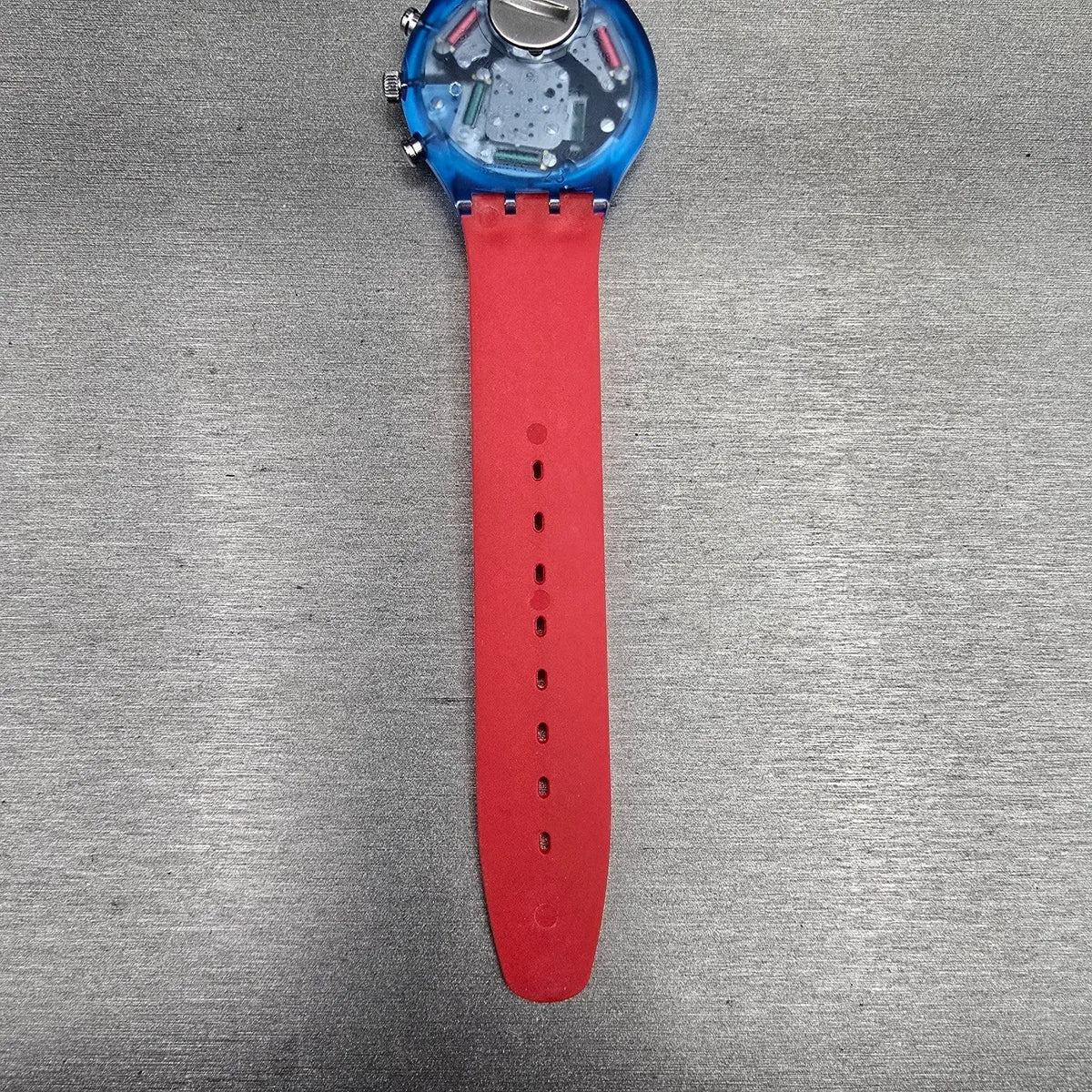Swatch Chrono JFK Watch Men 37mm White Dial Blue Case SCN103 New Battery NOS10