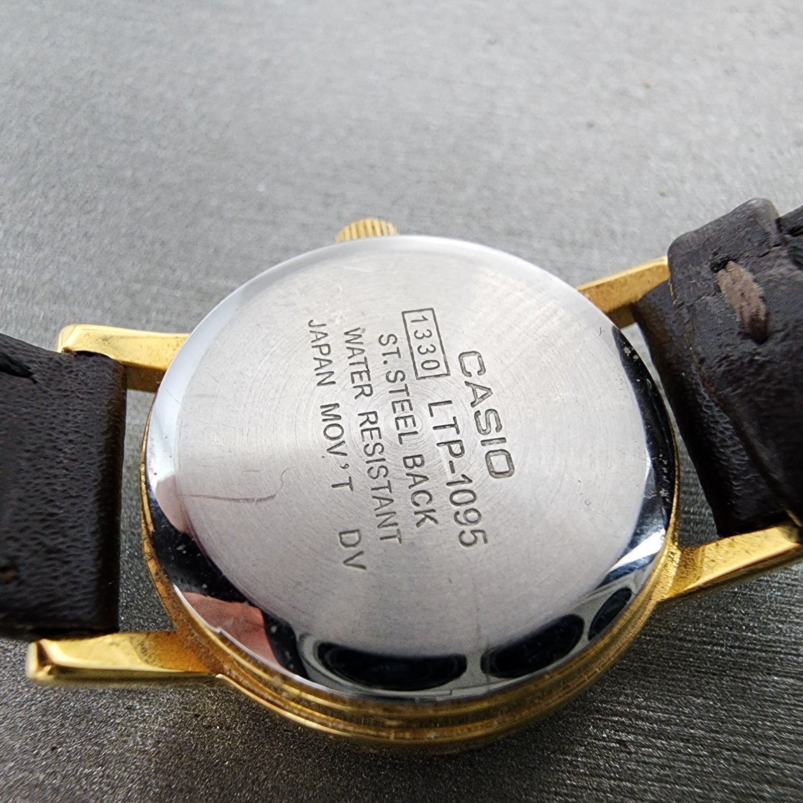 Casio LTP1095 Watch Women 23mm Gold Dial Gold Tone Round Leather New Battery9