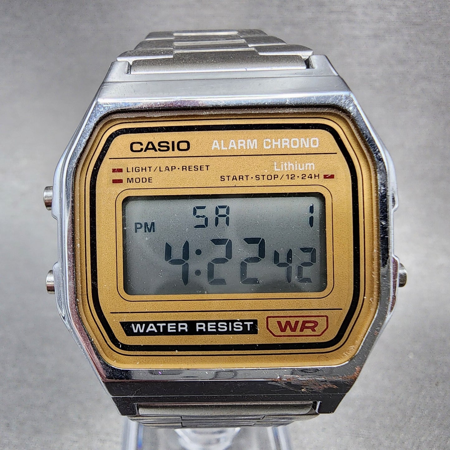 Casio A158WE Watch Men 33mm Digital Stainless Steel Alarm Chronograph New Batt1
