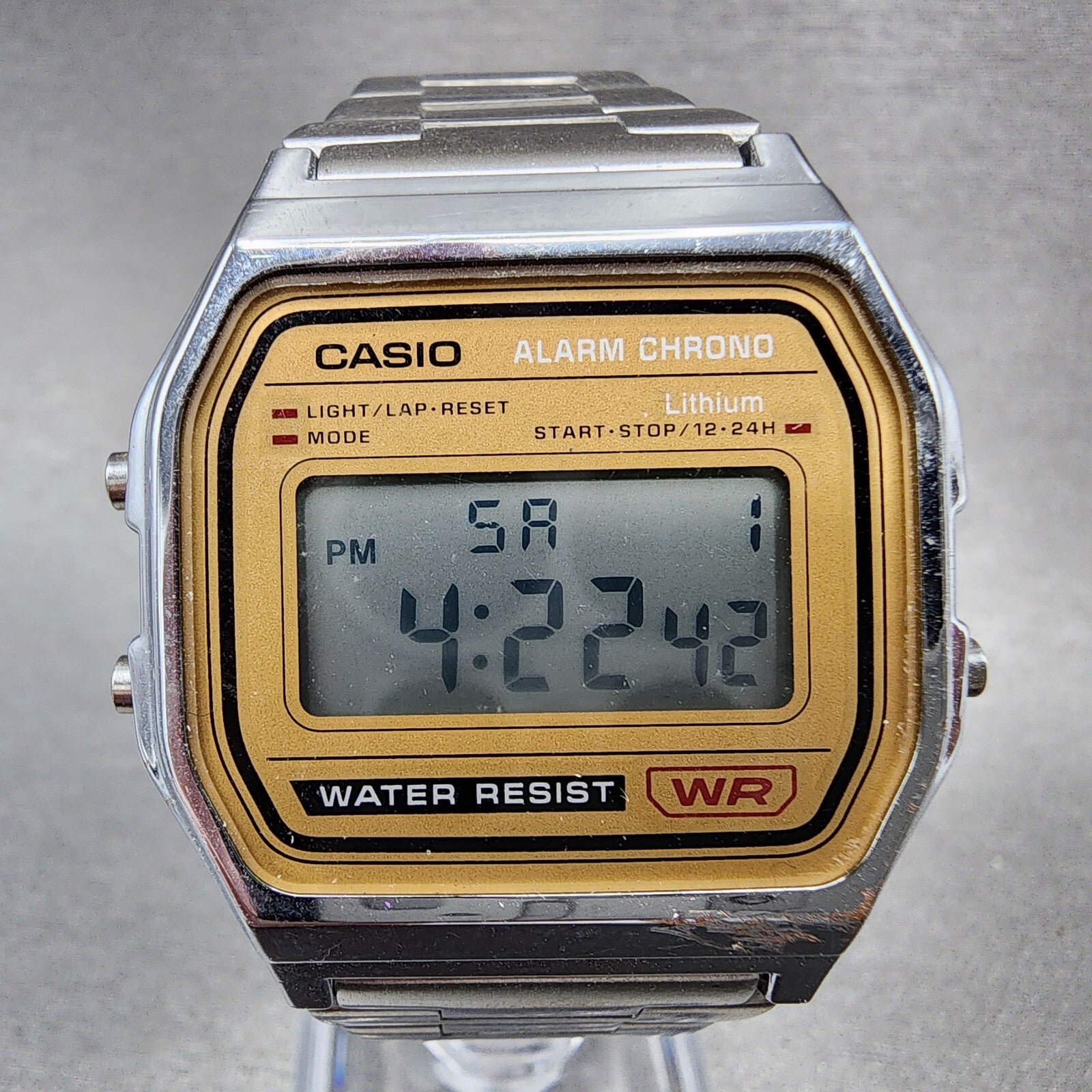 Casio A158WE Watch Men 33mm Digital Stainless Steel Alarm Chronograph New Batt1