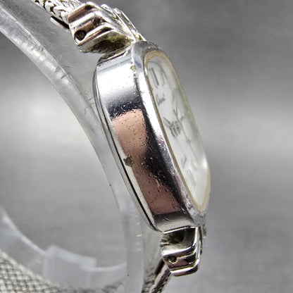 Orient Watch Women 18mm White Dial Silver Tone Rectangle A053Z5-40 New Battery D3