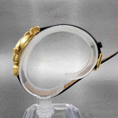 Movado Vivo Watch Women 28mm Black Dial Gold Tone Round 88 A1 1701 New Battery6