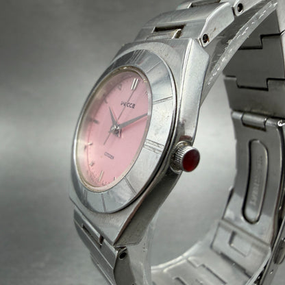 Citizen Wicca Watch Women 26mm Pink Dial Silver Tone 1032-L19451 New Battery2