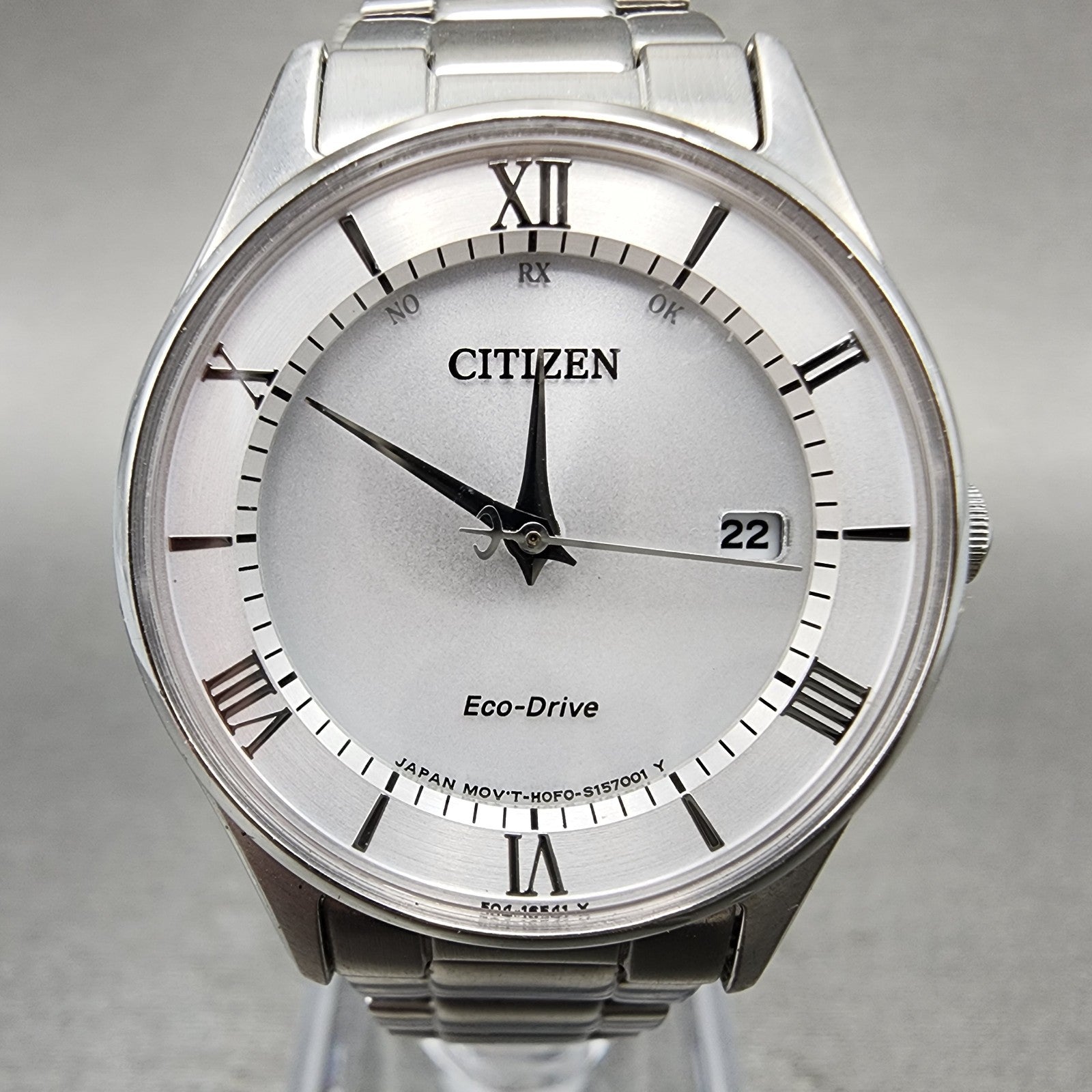 Citizen EcoDrive Watch Women 28mm White Dial Silver Tone Date Round Runs1