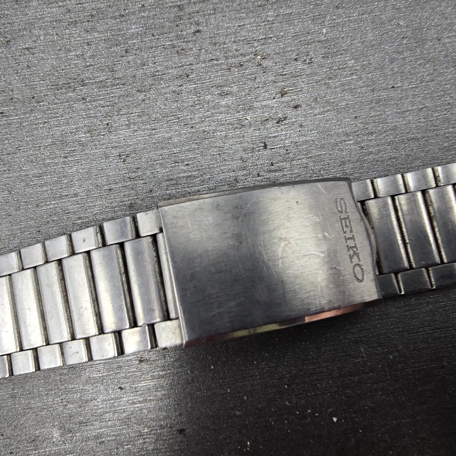 Seiko Bracelet 9mm Stainless Steel Silver Tone Tri Folding Clasp VTG Japan9