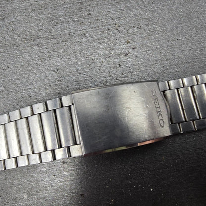 Seiko Bracelet 9mm Stainless Steel Silver Tone Tri Folding Clasp VTG Japan9