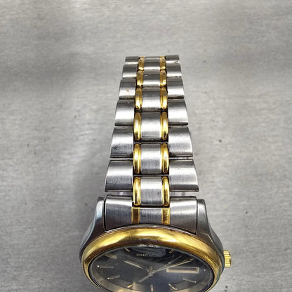 Seiko Sports 50 Watch Men 36mm Black Dial Two Tone Daydate 7N43-9A00 New Battery4