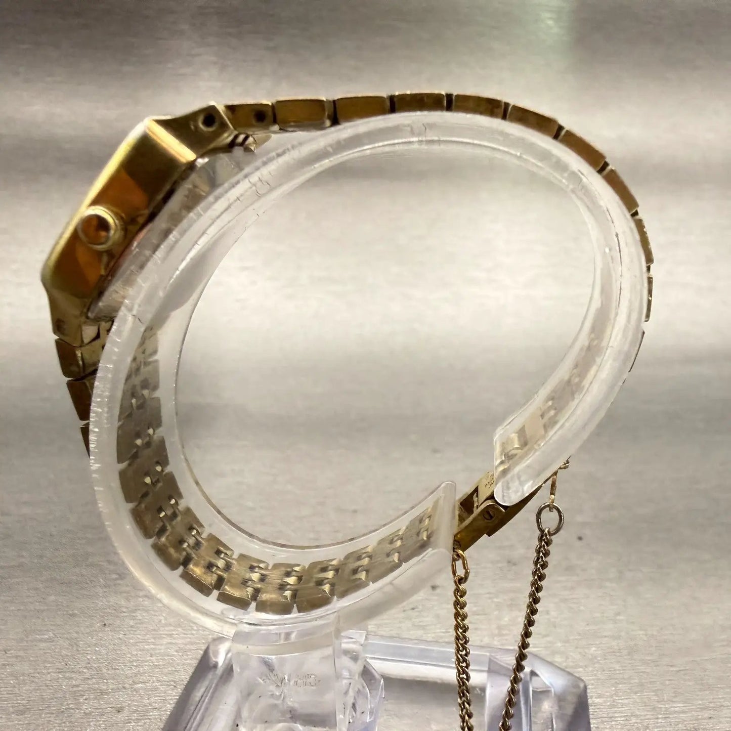 Seiko Watch Women 18mm Champagne Dial Gold Tone Rectangle 4700-3019 New Battery6