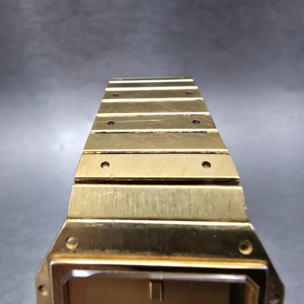 Seiko Tank Watch Men 29mm Gold Dial Gold Tone Rectangle 6530-5010 VTG PARTS5