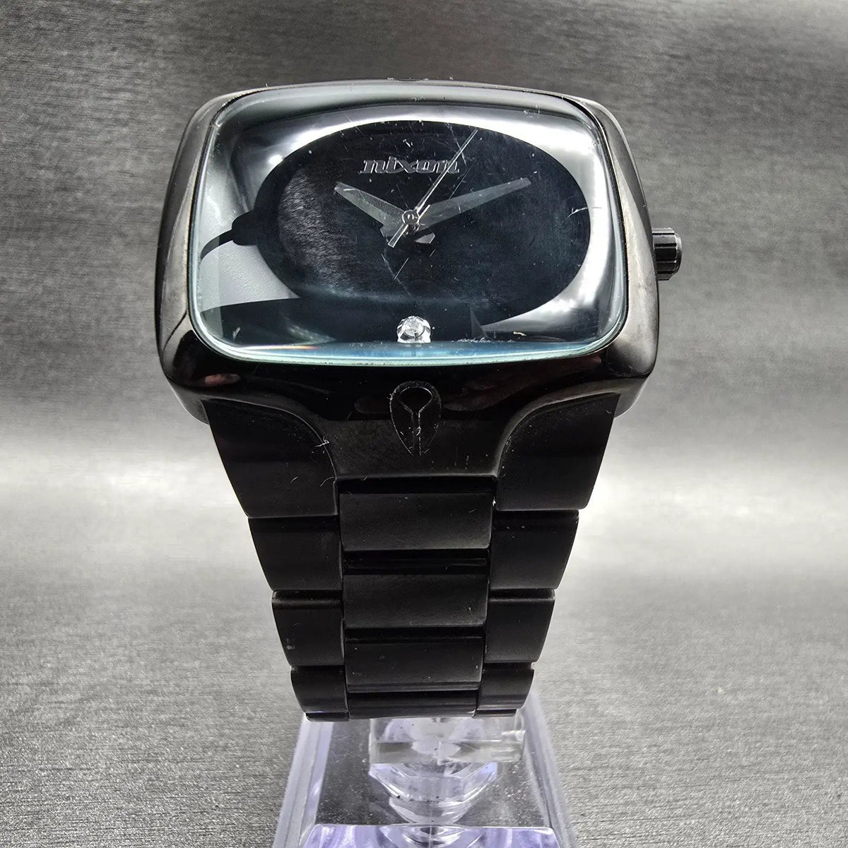 Nixon The Player Watch Men 40mm Black Dial Black Tone Rectangle New Battery5