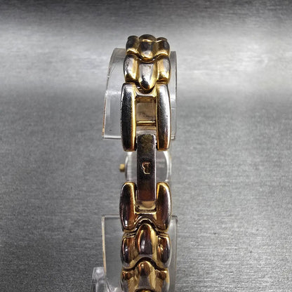 Bulova Watch Women 16mm White Dial Two Tone Gemmed Oval 98R34 New Battery7