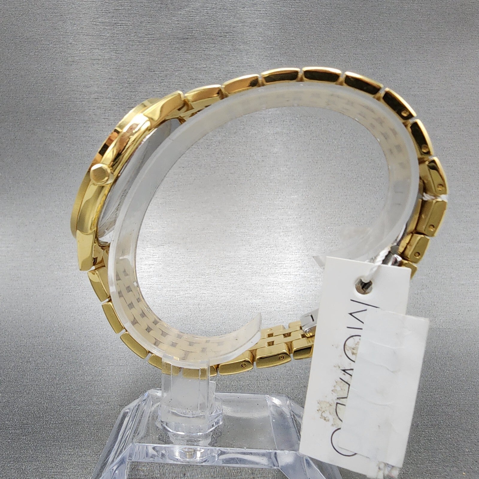 Movado Museum Watch Men 40mm Black Dial Gold Tone Round Bracelet Swiss 06072037
