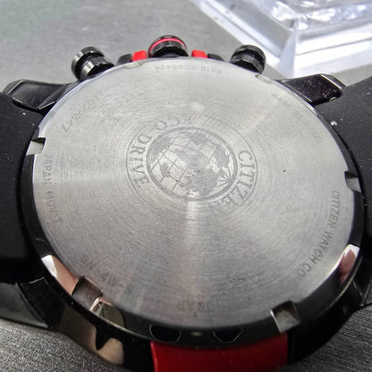 Citizen Eco-Drive Chronograph Watch Men 43mm Black Dial Black Red CA0425-03E10