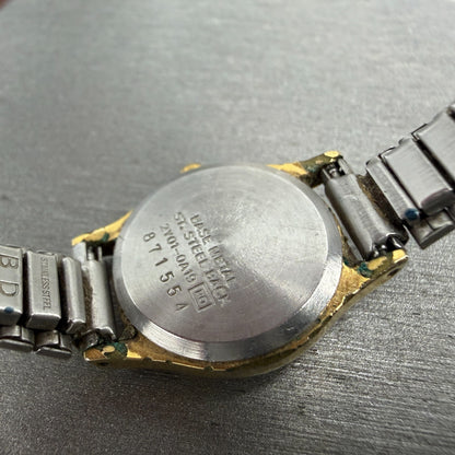 Seiko Watch Women 20mm Champagne Dial Gold Tone Round 2Y01-0A19 New Battery VTG19