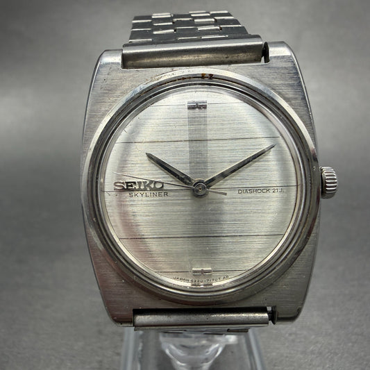 Seiko Skyliner Watch Men 32mm Silver Dial Silver Tone Manual 6220-7080 PARTS VTG0