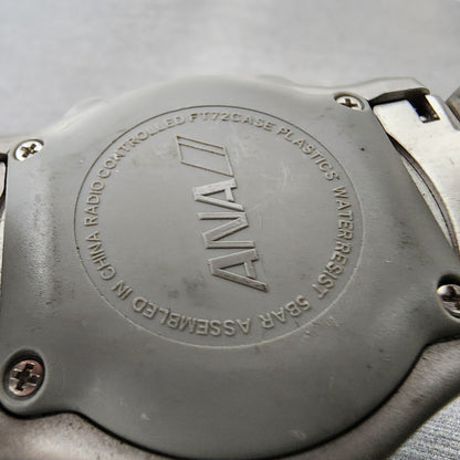 ANA Watch Men 38mm Black Dial Silver Tone Radio Controlled Round New Battery10