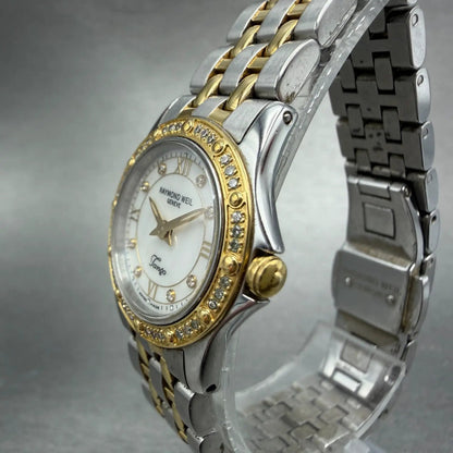 Raymond Weil Tango Watch Women 23mm MOP Dial Steel Diamond Bezel 5790 New batt2