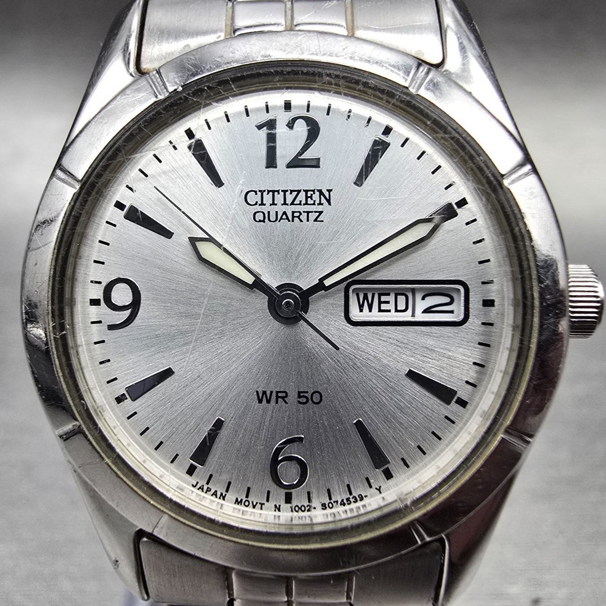 Citizen Watch Women 25mm Silver Dial Silver Tone Daydate 1002-S047439 New Batt P1