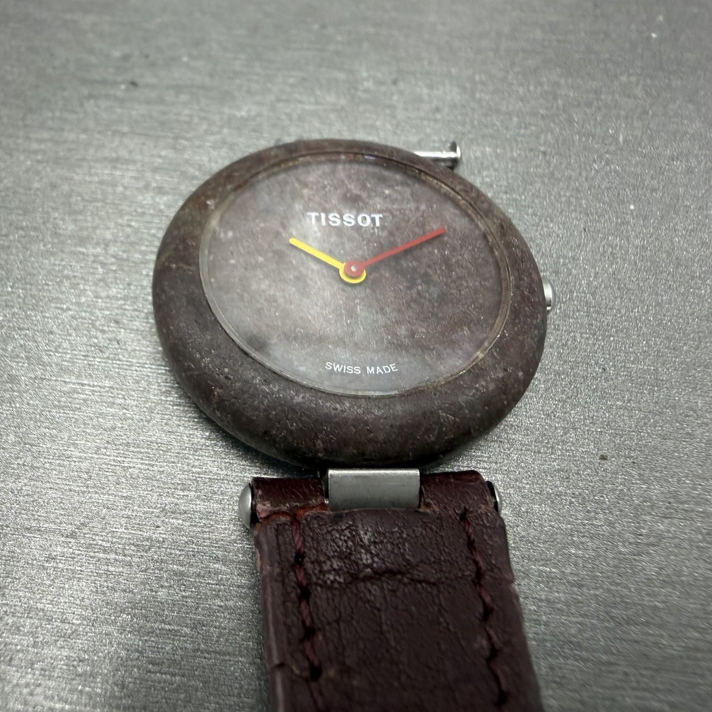 Tissot Rock Watch Women 30mm Brown Stone Dial Stone Case Round R150PARTS3